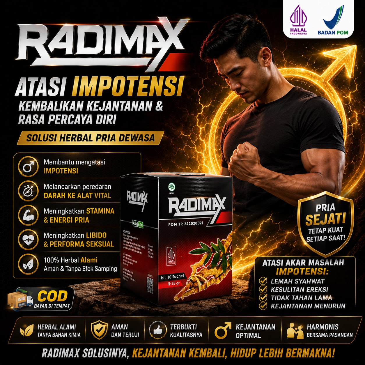 Obat Kuat Pria Tahan Lama Kopi Radimax Stamina Pria Herbal Isi 10 Sachet Sudah Halal BPOM 4