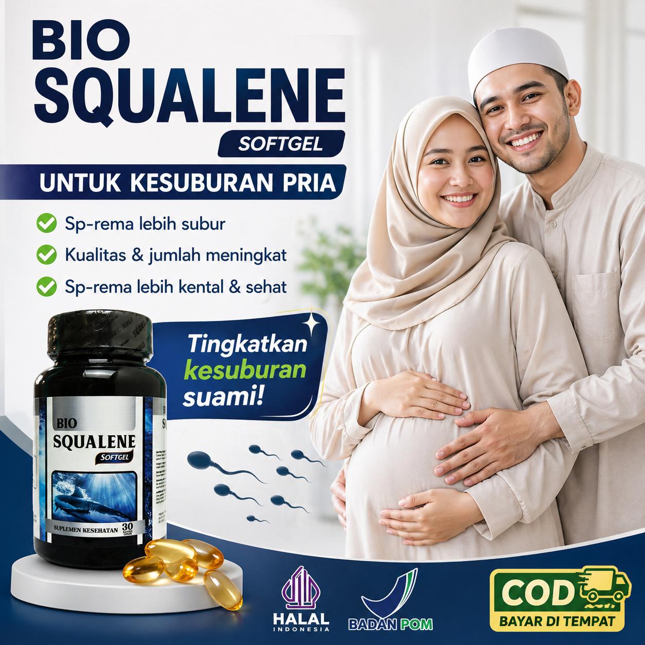 Bio Squalene 30 Softgel Original Obat Sperma Pria Penyubur Sperma Sedikit Kurang Banyak Pengental Air Mani Encer Penambah Jumlah Sel Sperma Meningkatkan Kualitas Gerakan Sperma Lebih Cepat Nyembur Sudah Halal BPOM